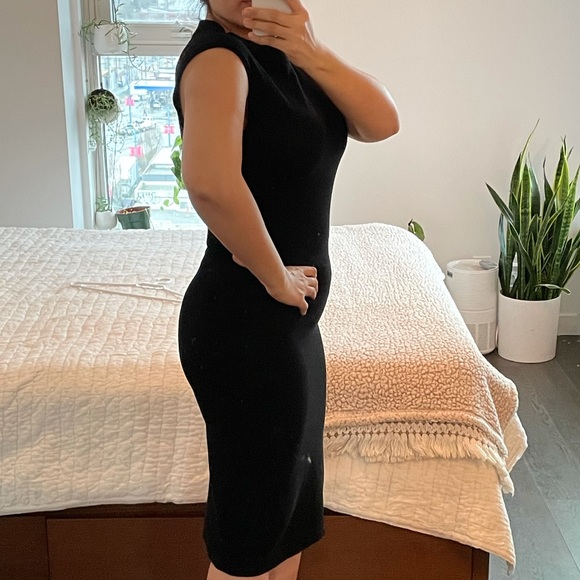 Ever new knit black midi dress fits 4 to 8 US - Picture 2 of 5